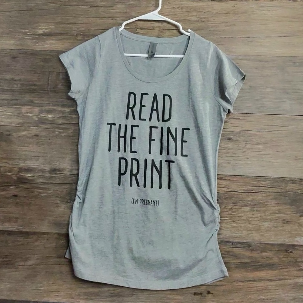 Bloom Gray Maternity Tee Read the Fine Print